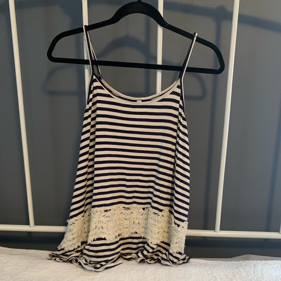 Xhilaration Tops - Stripped & Lace Tank